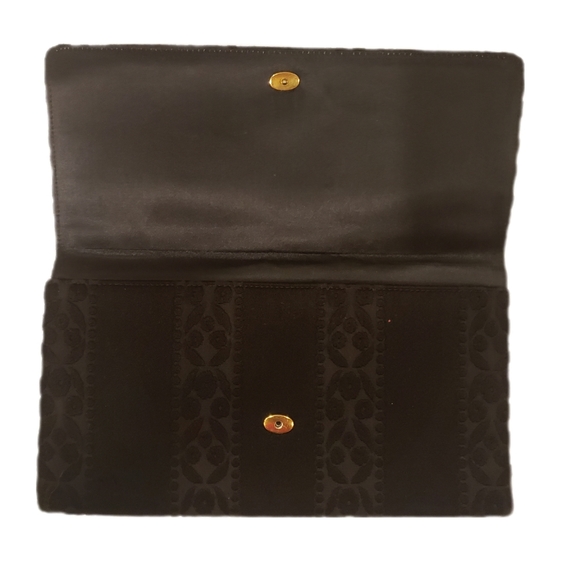 Holt Renfrew Handbags - Black Holt Renfrew Clutch / Organizing Pouch, Patterned Velvet-like Material